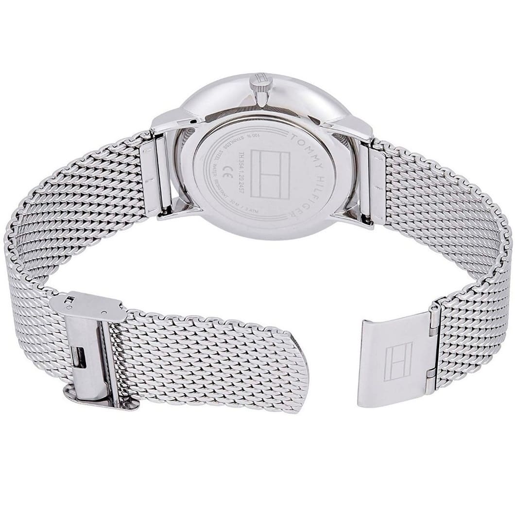  Shop Authentic Tommy Hilfiger Brooklyn Quartz Blue Dial Silver Mesh Bracelet Watch for Men - 1791505 - Luxxuri