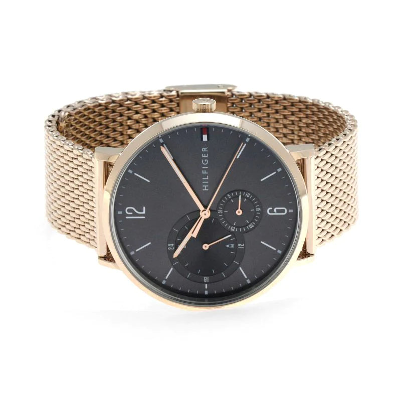  Shop Authentic Tommy Hilfiger Brooklyn Grey Dial Gold Mesh Bracelet Watch for Men - 1791506 - Luxxuri