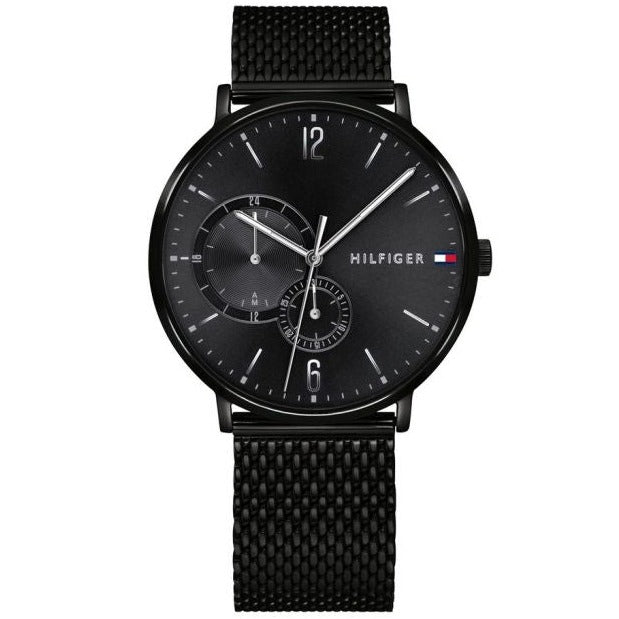  Shop Authentic Tommy Hilfiger Brooklyn Black Dial Black Mesh Bracelet Watch for Men - 1791507 - Luxxuri
