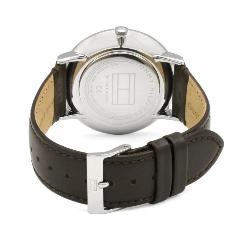  Shop Authentic Tommy Hilfiger Cooper Blue Dial Brown Leather Strap Watch for Men - 1791508 - Luxxuri