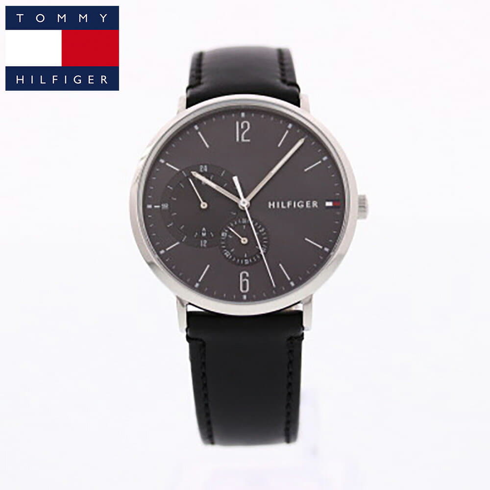  Shop Authentic Tommy Hilfiger Brooklyn Black Dial Black Leather Strap Watch for Men - 1791509 - Luxxuri
