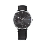  Shop Authentic Tommy Hilfiger Brooklyn Black Dial Black Leather Strap Watch for Men - 1791509 - Luxxuri