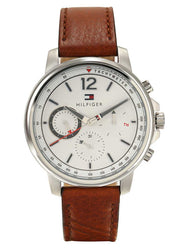  Shop Authentic Tommy Hilfiger Landon Chronograph White Dial Brown Leather Strap Watch for Men - 1791531 - Luxxuri