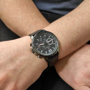  Shop Authentic Tommy Hilfiger London Chronograph Grey Dial Black Leather Strap Watch for Men - 1791533 - Luxxuri