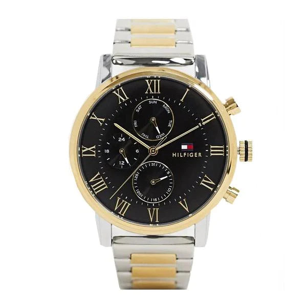  Shop Authentic Tommy Hilfiger Analog Black Dial Two Tone Steel Strap Watch for Men - 1791539 - Luxxuri