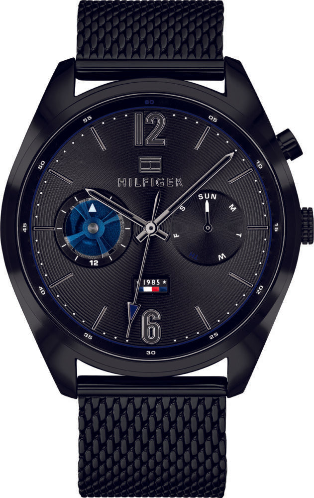  Shop Authentic Tommy Hilfiger Deacon Analog Black Dial Black Mesh Bracelet Watch for Men - 1791547 - Luxxuri