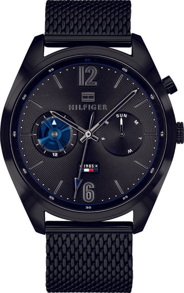  Shop Authentic Tommy Hilfiger Deacon Analog Black Dial Black Mesh Bracelet Watch for Men - 1791547 - Luxxuri