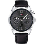  Shop Authentic Tommy Hilfiger Deacan Grey Dial Black Leather Strap Watch for Men - 1791548 - Luxxuri