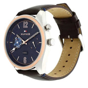  Shop Authentic Tommy Hilfiger Deacan Blue Dial Brown Leather Strap Watch for Men - 1791549 - Luxxuri