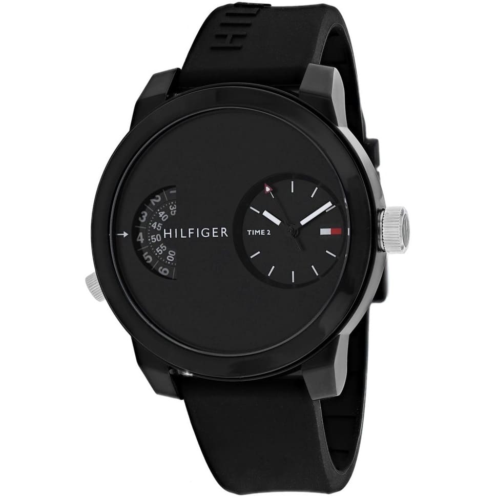  Shop Authentic Tommy Hilfiger Denim Black Dial Black Rubber Strap Watch for Men - 1791555 - Luxxuri