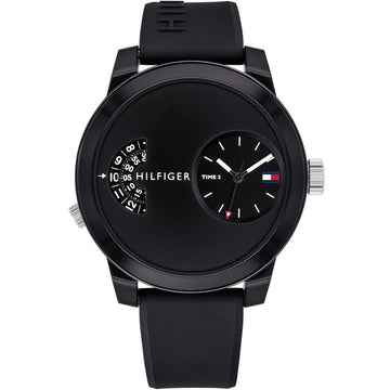  Shop Authentic Tommy Hilfiger Denim Black Dial Black Rubber Strap Watch for Men - 1791555 - Luxxuri