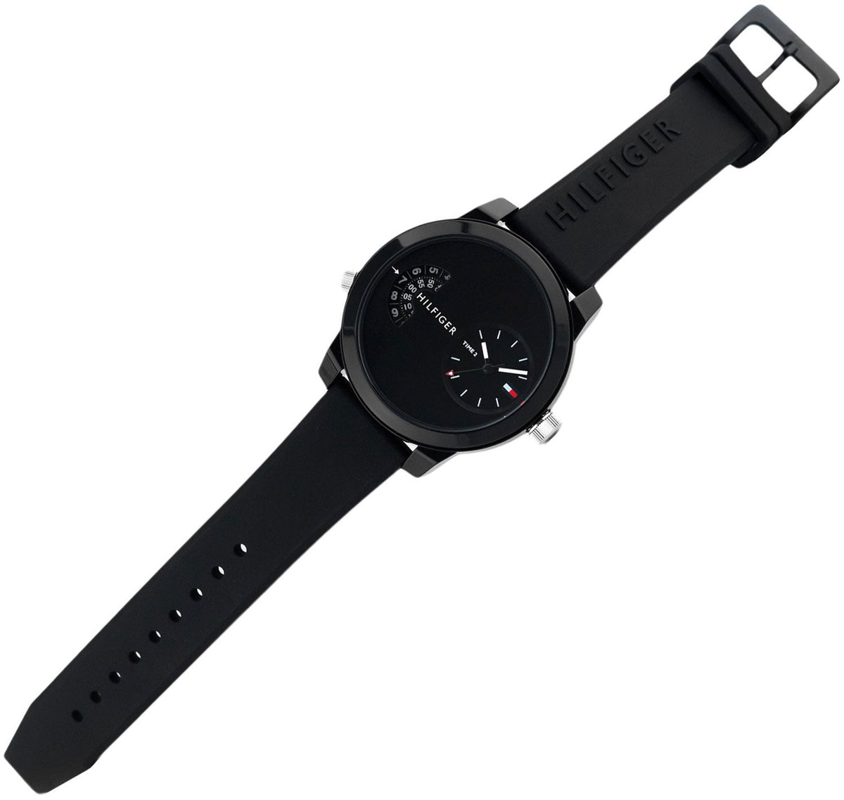  Shop Authentic Tommy Hilfiger Denim Black Dial Black Rubber Strap Watch for Men - 1791555 - Luxxuri
