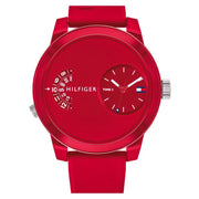  Shop Authentic Tommy Hilfiger Denim Red Dial Red Rubber Strap Watch for Men - 1791557 - Luxxuri