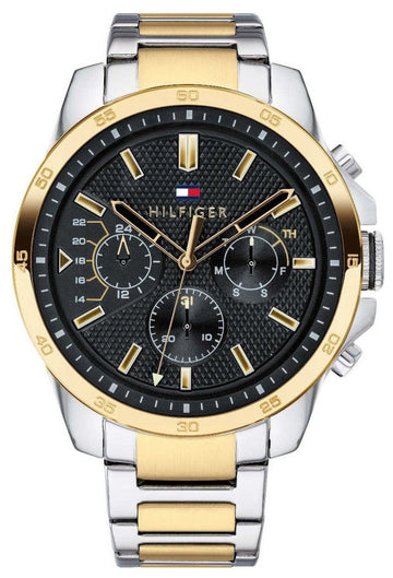  Shop Authentic Tommy Hilfiger Decker Chronograph Black Dial Two Tone Steel Strap Watch for Men - 1791559 - Luxxuri
