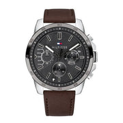  Shop Authentic Tommy Hilfiger Decker Grey Dial Brown Leather Strap Watch for Men - 1791562 - Luxxuri