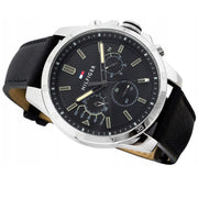  Shop Authentic Tommy Hilfiger Decker Black Dial Black Leather Strap Watch for Men - 1791563 - Luxxuri