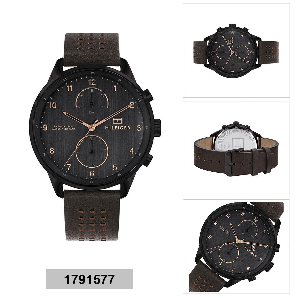  Shop Authentic Tommy Hilfiger Chase Quartz Black Dial Brown Leather Strap Watch for Men - 1791577 - Luxxuri