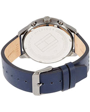  Shop Authentic Tommy Hilfiger Chase Grey Dial Blue Leather Strap Watch for Men - 1791578 - Luxxuri