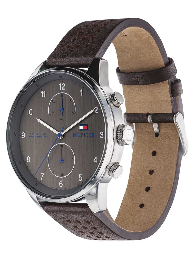  Shop Authentic Tommy Hilfiger Chase Quartz Brown Dial Brown Leather Strap Watch for Men - 1791579 - Luxxuri