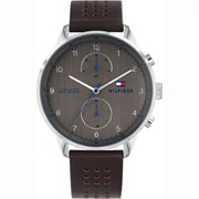  Shop Authentic Tommy Hilfiger Chase Quartz Brown Dial Brown Leather Strap Watch for Men - 1791579 - Luxxuri
