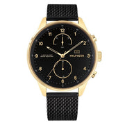  Shop Authentic Tommy Hilfiger Chase Quartz Black Dial Black Mesh Bracelet Watch for Men - 1791580 - Luxxuri