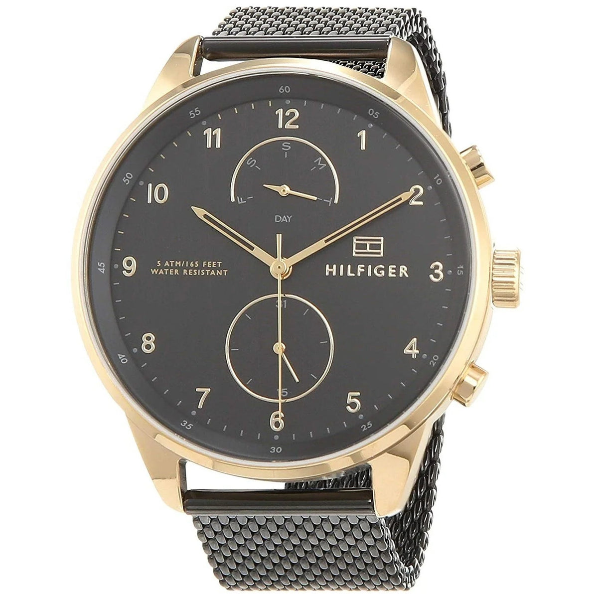  Shop Authentic Tommy Hilfiger Chase Quartz Black Dial Black Mesh Bracelet Watch for Men - 1791580 - Luxxuri
