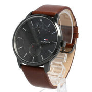  Shop Authentic Tommy Hilfiger Hunter Black Dial Brown Leather Strap Watch for Men - 1791604 - Luxxuri