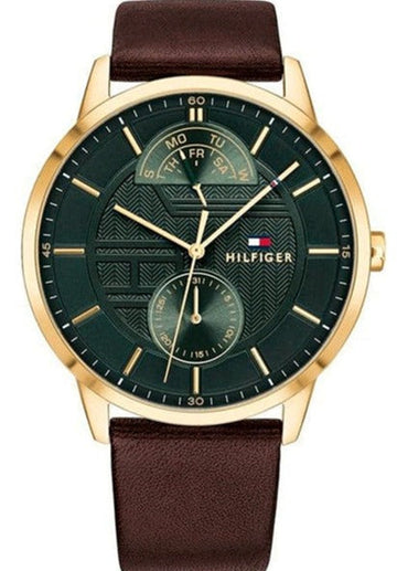  Shop Authentic Tommy Hilfiger Hunter Green Dial Brown Leather Strap Watch for Men - 1791607 - Luxxuri