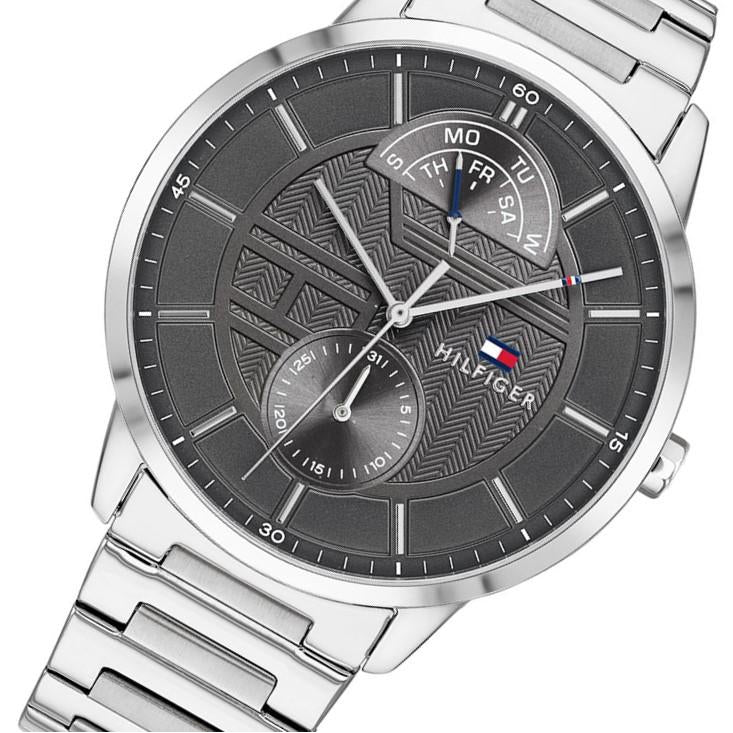  Shop Authentic Tommy Hilfiger Hunter Grey Dial Silver Steel Strap Watch for Men - 1791608 - Luxxuri