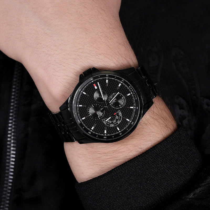  Shop Authentic Tommy Hilfiger Shawn Quartz Black Dial Black Steel Strap Watch for Men - 1791611 - Luxxuri