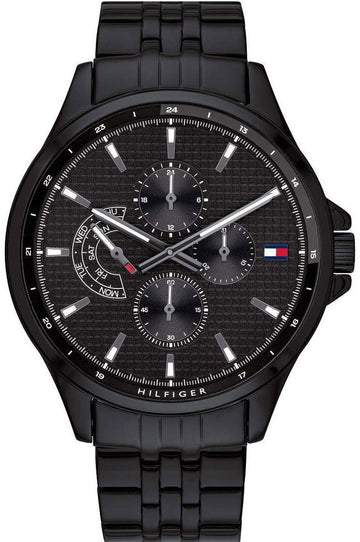  Shop Authentic Tommy Hilfiger Shawn Quartz Black Dial Black Steel Strap Watch for Men - 1791611 - Luxxuri