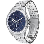  Shop Authentic Tommy Hilfiger Shawn Multifunction Quartz Blue Dial Silver Steel Strap Watch for Men - 1791612 - Luxxuri