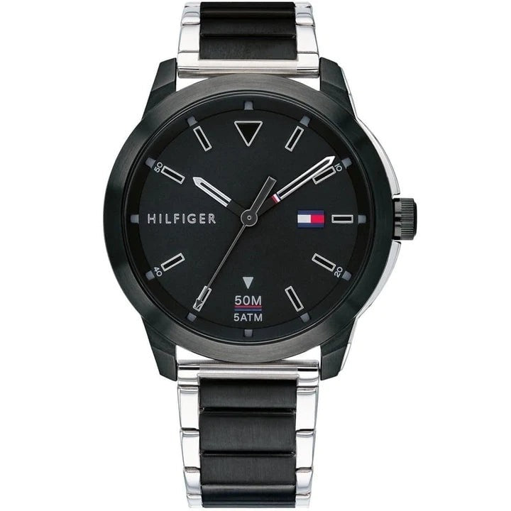  Shop Authentic Tommy Hilfiger Sneaker Quartz Black Dial Two Tone Steel Strap Watch for Men - 1791619 - Luxxuri