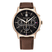  Shop Authentic Tommy Hilfiger Multi Function Chronograph Black Dial Brown Leather Strap Watch for Men - 1791631 - Luxxuri