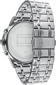  Shop Authentic Tommy Hilfiger Kyle Chronograph Grey Dial Silver Steel Strap Watch for Men - 1791632 - Luxxuri