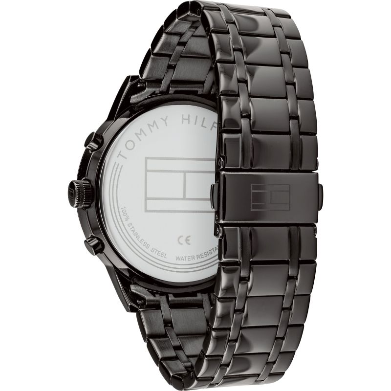  Shop Authentic Tommy Hilfiger Kyle Quartz Blue Dial Black Steel Strap Watch for Men - 1791633 - Luxxuri