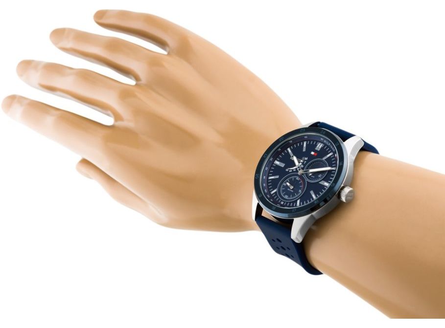  Shop Authentic Tommy Hilfiger Austin Quartz Blue Dial Blue Rubber Strap Watch for Men - 1791635 - Luxxuri