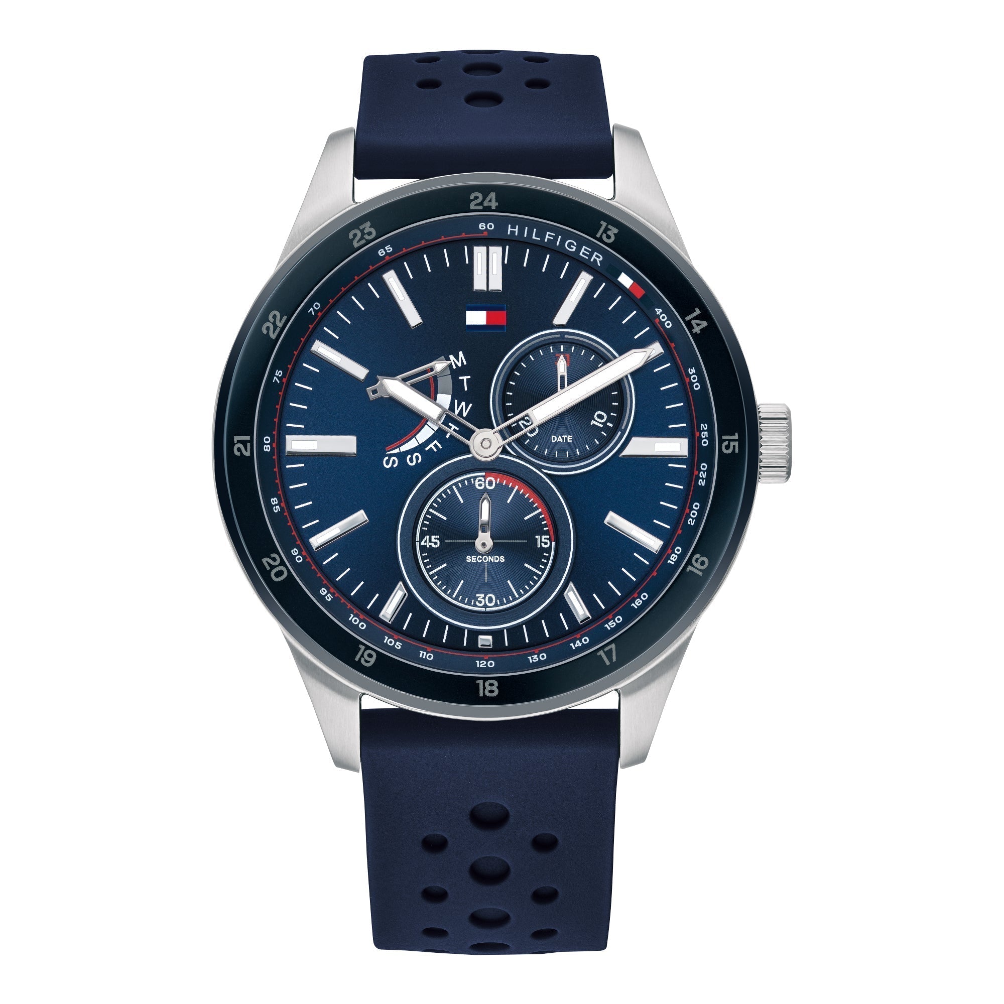  Shop Authentic Tommy Hilfiger Austin Quartz Blue Dial Blue Rubber Strap Watch for Men - 1791635 - Luxxuri