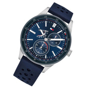  Shop Authentic Tommy Hilfiger Austin Quartz Blue Dial Blue Rubber Strap Watch for Men - 1791635 - Luxxuri