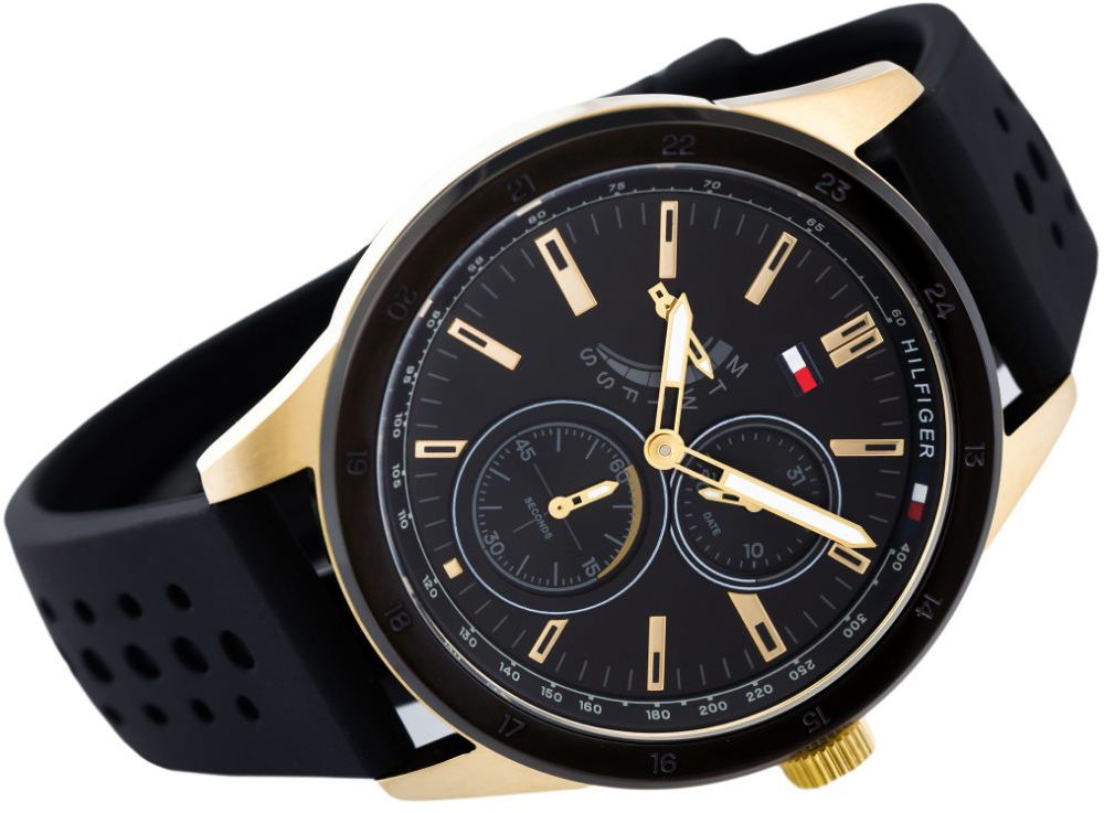  Shop Authentic Tommy Hilfiger Austin Black Dial Black Rubber Strap Watch for Men - 1791636 - Luxxuri