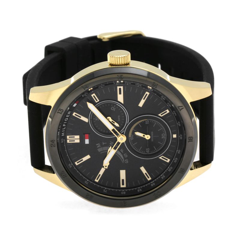  Shop Authentic Tommy Hilfiger Austin Black Dial Black Rubber Strap Watch for Men - 1791636 - Luxxuri