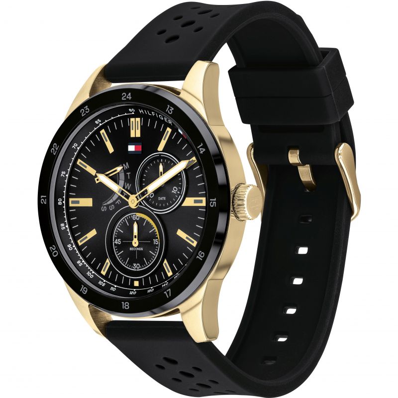  Shop Authentic Tommy Hilfiger Austin Black Dial Black Rubber Strap Watch for Men - 1791636 - Luxxuri