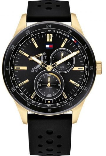  Shop Authentic Tommy Hilfiger Austin Black Dial Black Rubber Strap Watch for Men - 1791636 - Luxxuri