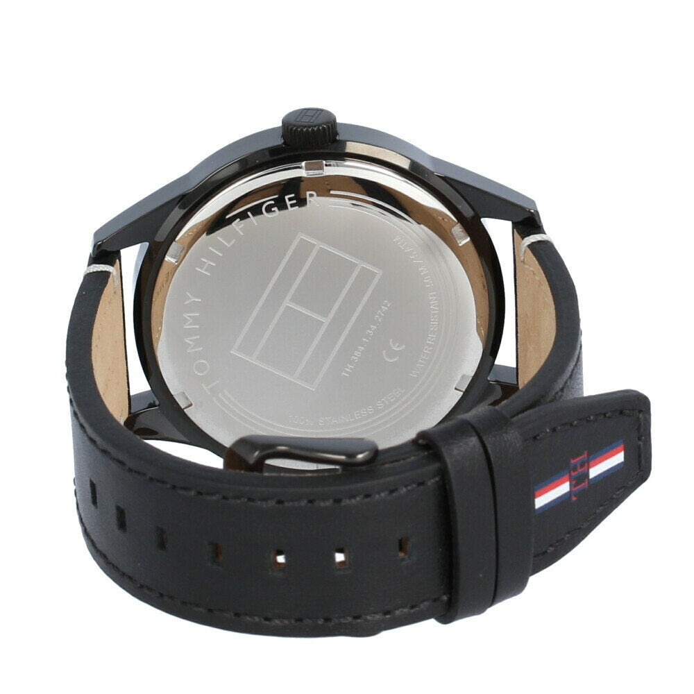  Shop Authentic Tommy Hilfiger Austin Black Dial Black Leather Strap Watch for Men - 1791638 - Luxxuri
