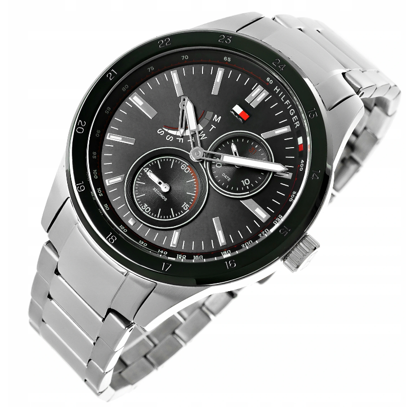  Shop Authentic Tommy Hilfiger Austin Black Dial Silver Steel Strap Watch for Men - 1791639 - Luxxuri