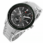  Shop Authentic Tommy Hilfiger Austin Black Dial Silver Steel Strap Watch for Men - 1791639 - Luxxuri