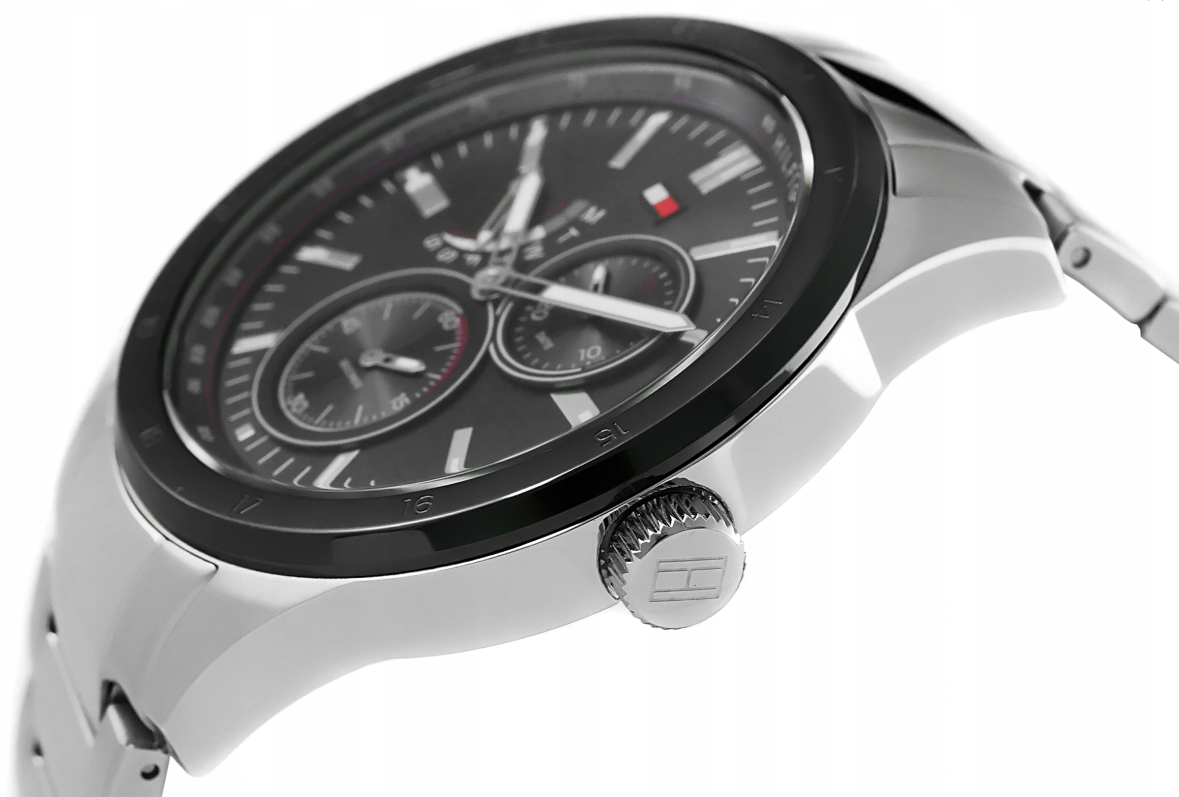  Shop Authentic Tommy Hilfiger Austin Black Dial Silver Steel Strap Watch for Men - 1791639 - Luxxuri