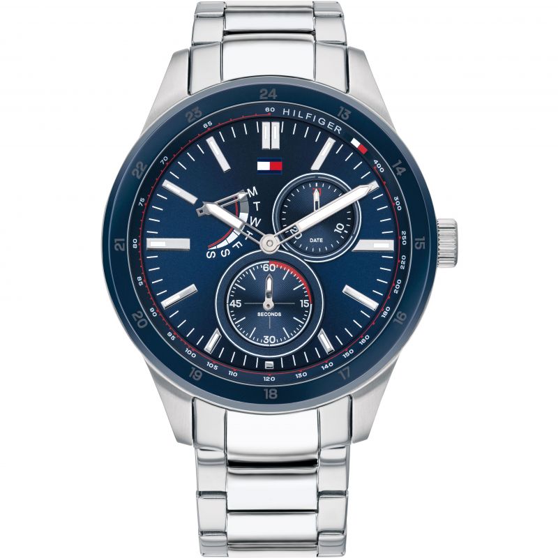  Shop Authentic Tommy Hilfiger Austin Blue Dial Silver Steel Strap Watch for Men - 1791640 - Luxxuri