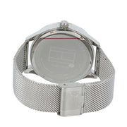  Shop Authentic Tommy Hilfiger Spencer Skeleton Black Dial Silver Mesh Bracelet Watch for Men - 1791643 - Luxxuri