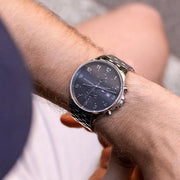  Shop Authentic Tommy Hilfiger West Quartz Black Dial Silver Steel Strap Watch For Men - 1791707 - Luxxuri